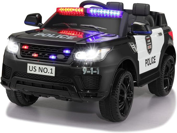 12V Electric Police Ride-On Car for Kids with Parental Remote Control and Battery Powered