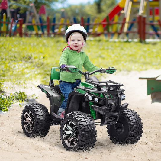 12V Kids ATV Quad Toy Car with Music and Headlights Green Gas Scooters 0