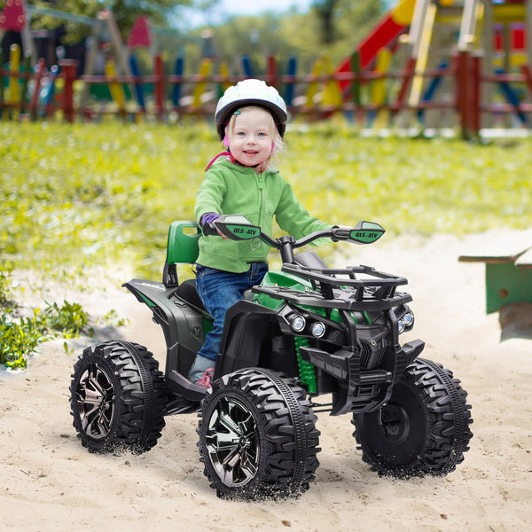 12V Kids ATV Quad Toy Car with Music and Headlights Green