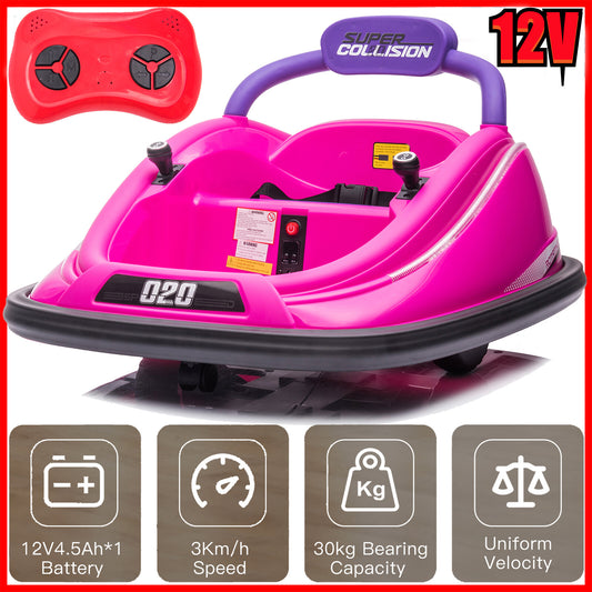 12V Kids Twin Bumper Car with Motor, Parent Remote Control, LED Lights, and 360° Rotation Gas Scooters 0