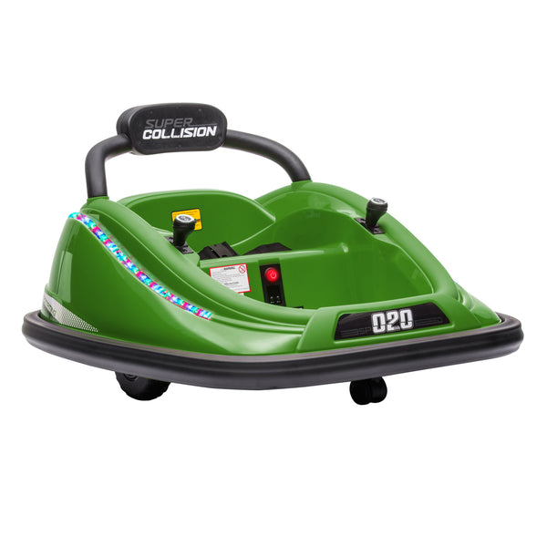 12V Kids Twin Bumper Car with Remote Control and 360° Rotation Ride-On Toy Motor