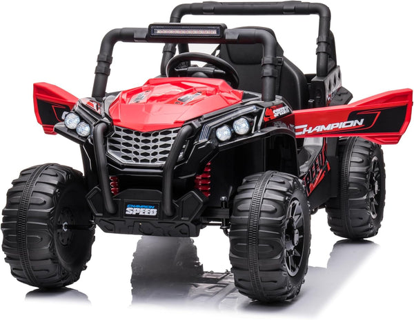 12V Kids Ride-On Truck with Remote Control, Power Wheels, and LED Lights