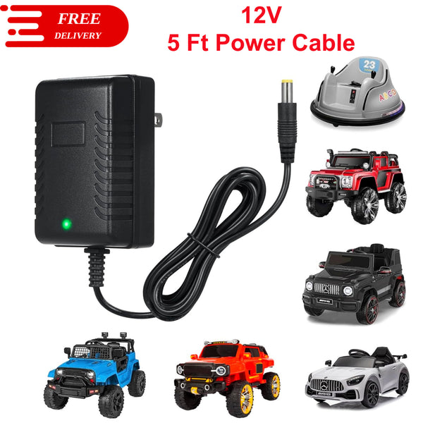 12V Kids Ride-On Car Battery Charger for Electric Toy Vehicles