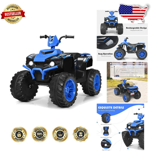 12V Kids Electric 4-Wheeler ATV with Music and Realistic Driving Features Gas Scooters 0