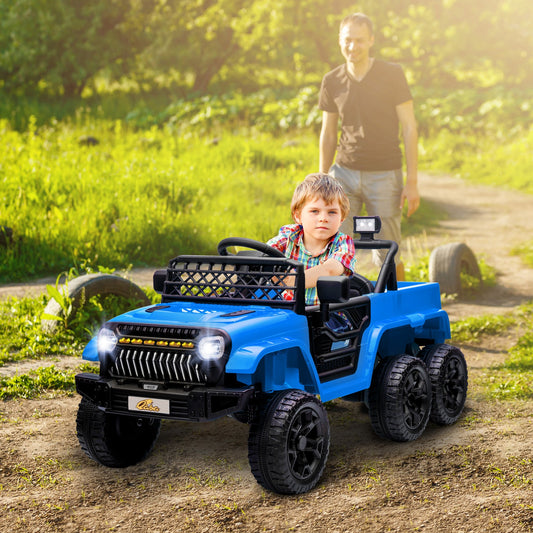 12V Kids Electric Car with 2WD/4WD Switch, Remote Control and Blue Lights Gas Scooters 0