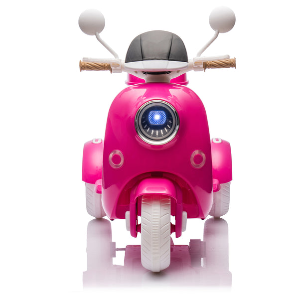 12V Kids Electric 3-Wheel Ride-On Motorcycle Scooter with Dual Motors and 2-Seater Design with LED Lights