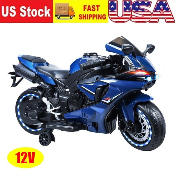12V Kids Electric Ride-On Dirt Bike Motorcycle with LED Lights 9mph