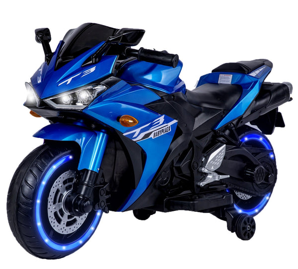 12V Kids Electric Ride-On Dirt Bike Motorcycle with LED Lights and Hand Drive
