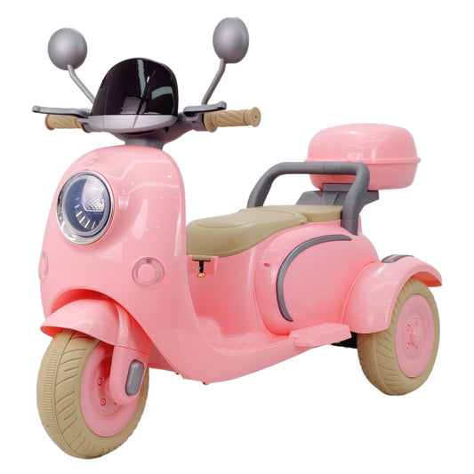 12V Electric Kids 3-Wheeler Ride-On Motorcycle Tricycle 2-Seater with Remote Control Gas Scooters 0