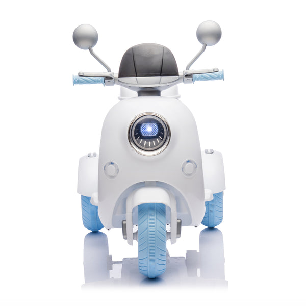 12V Kids Electric Ride-On Motorcycle Toy with Bluetooth Music, LED Lights, and 3 Wheels - Blue