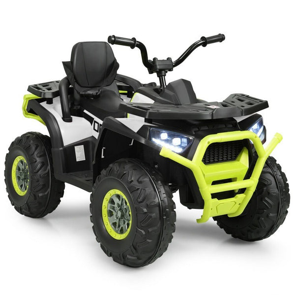 12V Kids Electric Ride-On 4-Wheeler ATV Toy Car with 2 Speeds and LED Lights