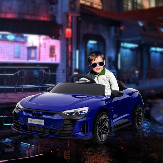 12V Kids Electric Ride-On Car Licensed Audi RS e-tron GT Dark Blue Gas Scooters 0