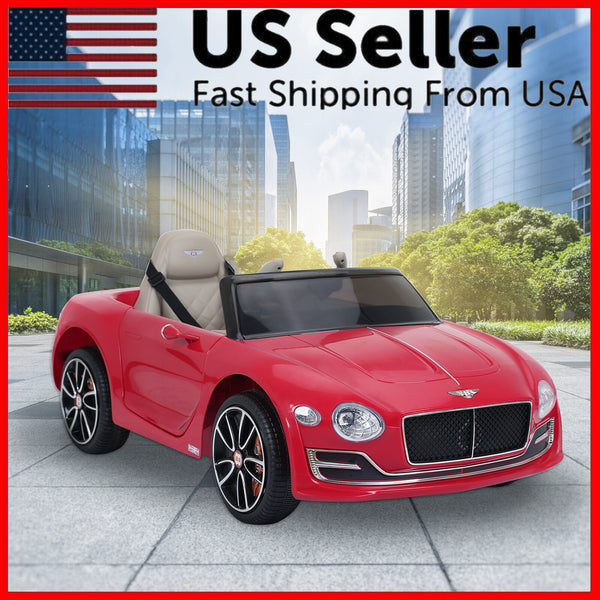 12V Kids Electric Ride-On Car Toy Licensed Bentley Style with LED Lights and Remote Control