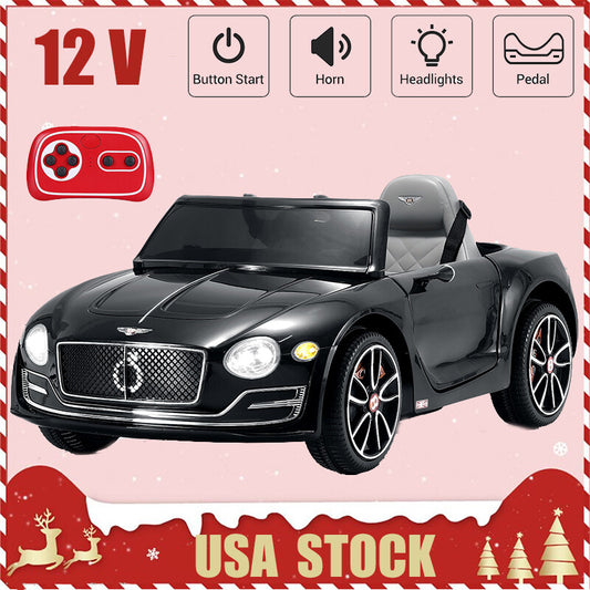 12V Kids Electric Ride-On Car with Remote Control Licensed Bentley Style Toy Gas Scooters 0