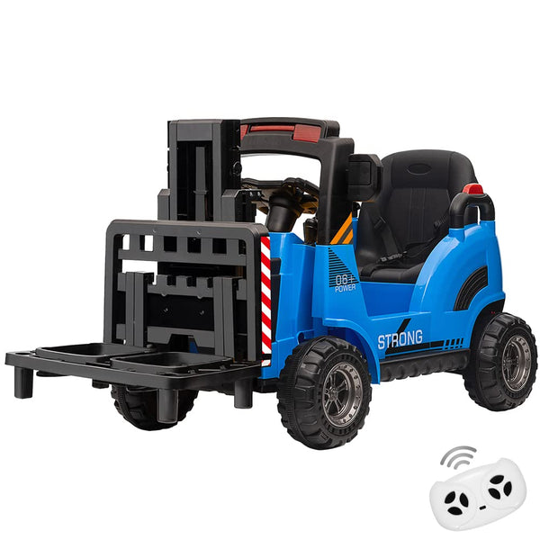 12V Kids Electric Ride-On Forklift with Remote Control, Liftable Fork, and Music