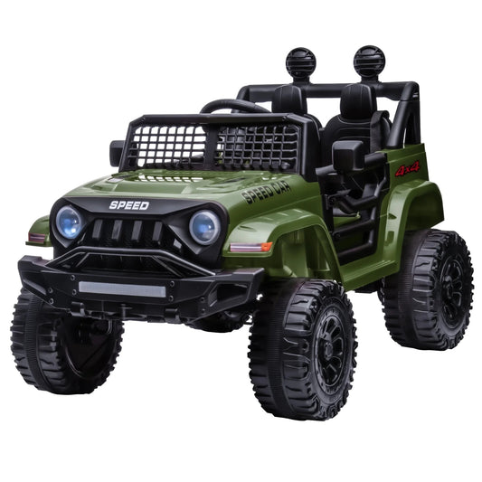 12V Kids Electric Ride-On Truck with Remote Control, Bluetooth, and MP3 Player - Green Gas Scooters 0