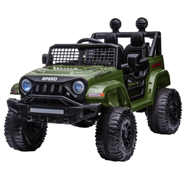 12V Kids Electric Ride-On Truck with Remote Control, Bluetooth, and MP3 Player - Green