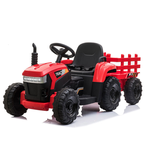 12V Kids Electric Ride-On Tractor with Trailer