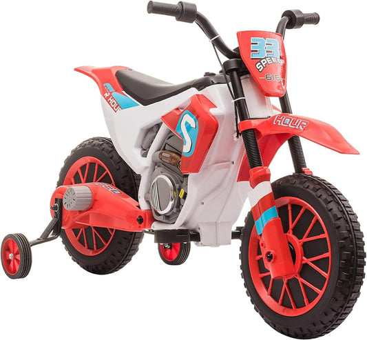12V Kids Electric Ride-On Dirt Bike Motorcycle Toy with Training Wheels Gas Scooters 0