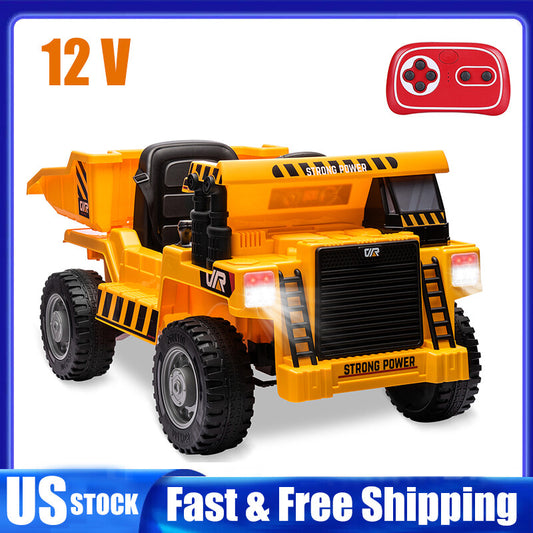 12V Kids Ride-On RC Construction Dump Truck with Electric Battery and Bucket Gas Scooters 0