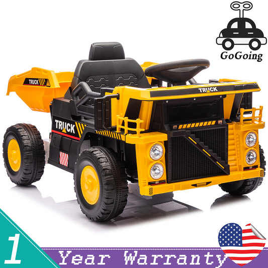 12V Kids Ride-On Dump Truck with Remote Control, Speed 1.24-3.11 MPH, Toy for Ages 3-5 Gas Scooters 0