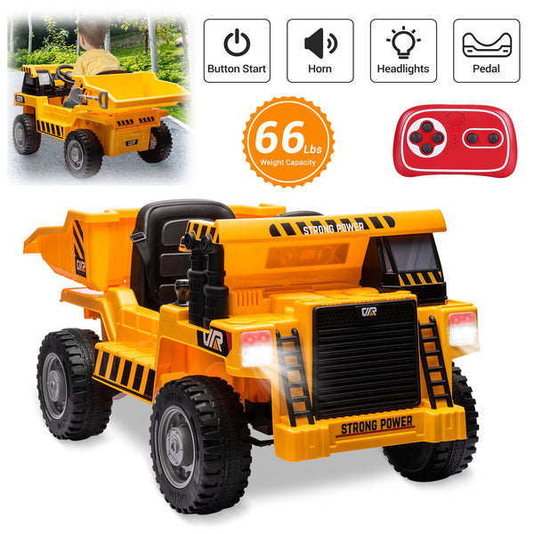 12V Kids Ride-On Electric Dump Truck with Remote Control and MP3 Player
