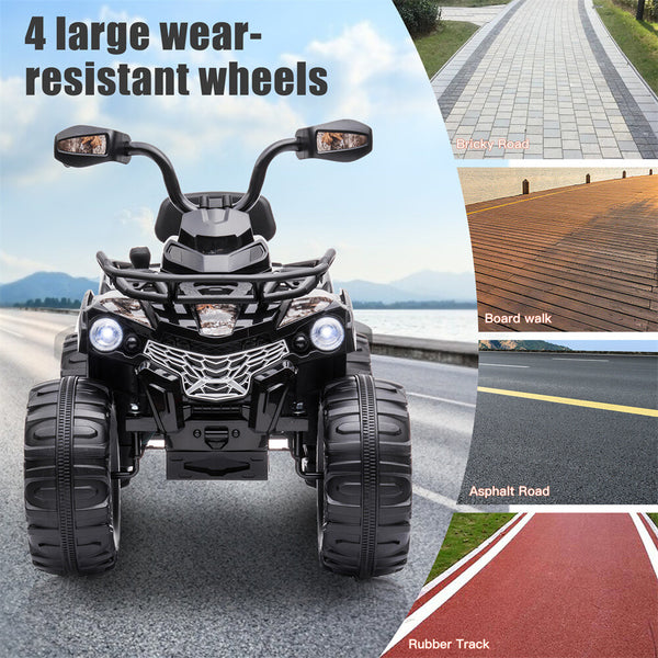 12V Kids Electric Ride-On ATV 4-Wheeler Quad Car Toy with MP3 and Headlights