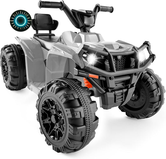 12V Kids Electric Ride-On ATV 4-Wheeler Quad Car Toy with Bluetooth Audio and 2.4 MPH Speed Gas Scooters 0