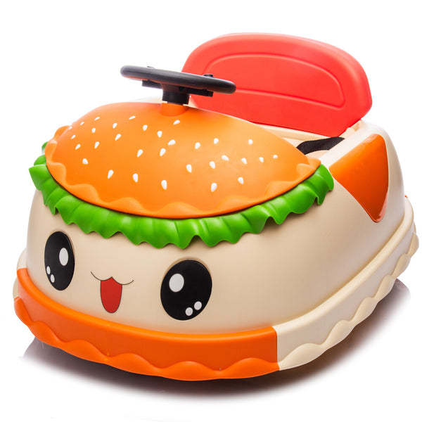 12V Kids Electric Ride-On Bumper Car with Parental Control and Hamburger Design