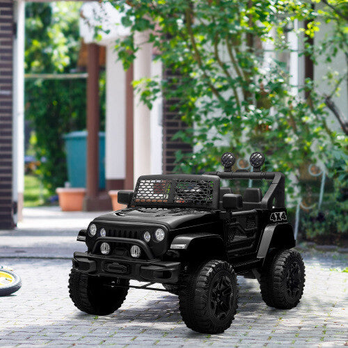 12V Kids Electric Ride-On Car with Power Wheels, LED Lights, Music, and Remote Control