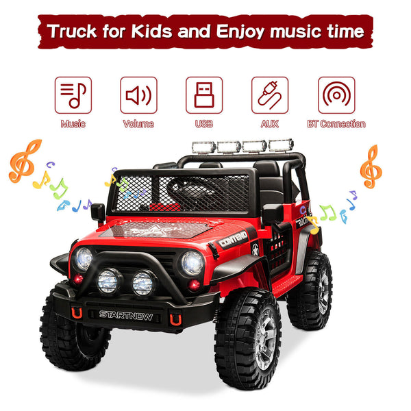 12V Kids Electric Ride-On Car with Power Wheels and Remote Control Battery-Powered Toy