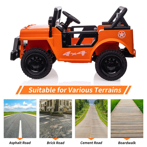 12V Electric Ride-On Jeep Car with Remote Control for Kids Ages 3-8