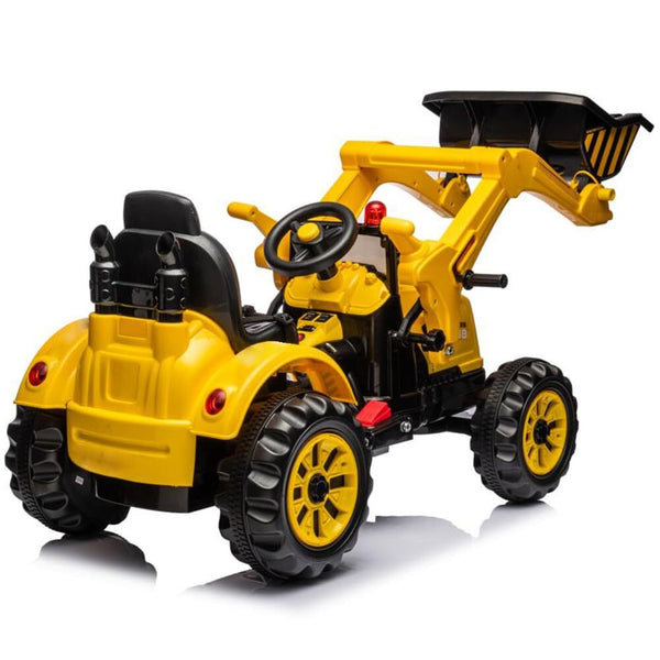 12V Battery-Powered Kids Ride-On Excavator Front Loader Construction Vehicle