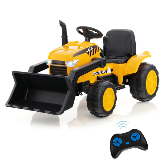 12V Kids Electric Ride-On RC Excavator Digger Bulldozer Tractor with Lights and Music Gas Scooters 0