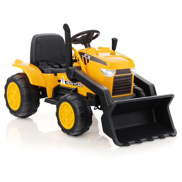 12V Kids Electric Ride-On Construction Vehicles RC Excavator Digger Bulldozer Tractor with Music and Lights