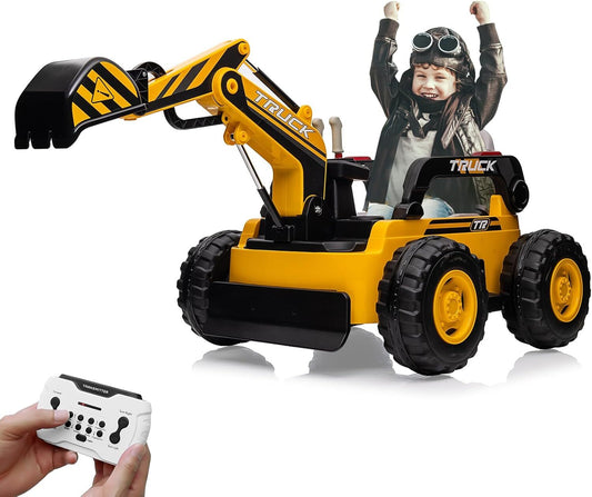 12V Kids Ride-On Excavator Truck with Remote Control and Electric Digging Arm Gas Scooters Variant 0