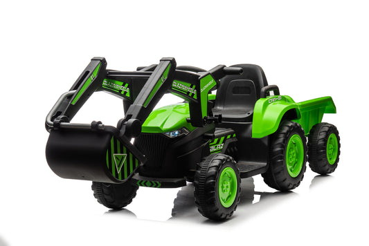 12V Kids Electric Ride-On 3-in-1 Excavator and Tractor with Detachable Trailer Gas Scooters 0
