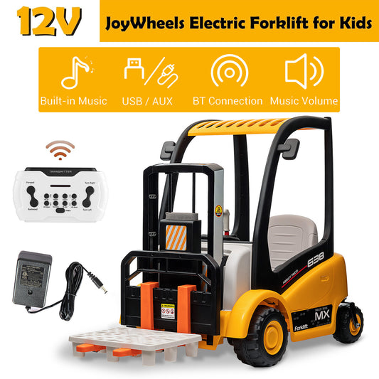 12V Kids Ride-On Forklift Battery Powered Toy with Liftable Fork and Pallet Gas Scooters 0