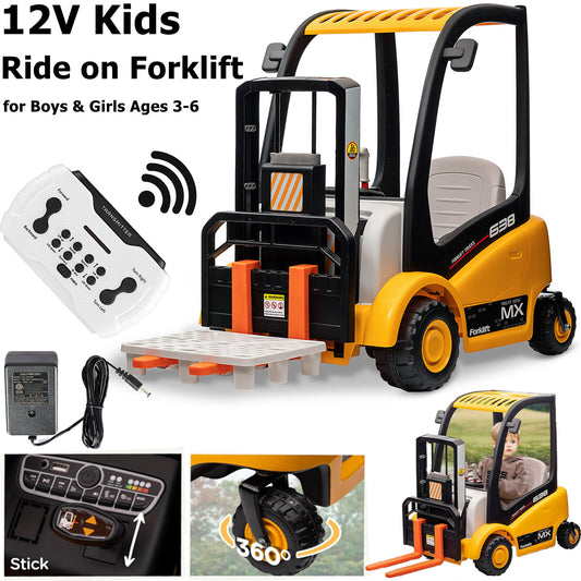 12V Kids Electric Ride-On Forklift with Liftable Fork and Tent Accessory Gas Scooters 0