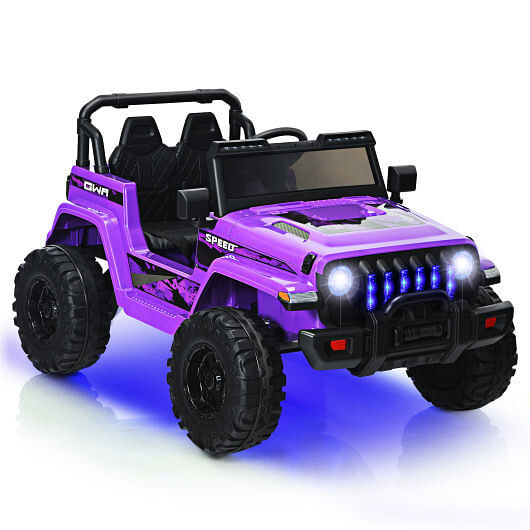 12V Kids Ride-On Jeep Car with 2.4G Remote Control in Purple