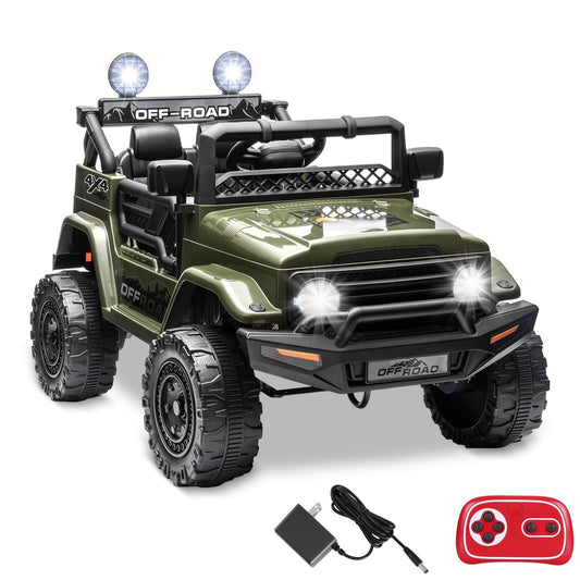 12V Kids 2-Seater Electric Ride-On Jeep Truck Car with 2-Way Remote Control and MP3 Player Gas Scooters 0