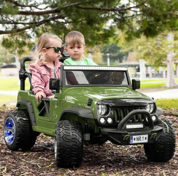 12V Kids Ride-On Jeep Truck Car with Two Powerful Motors, 2 Seats, Rubber Tires, and Remote Control