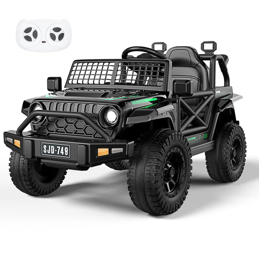12V Kids Electric Ride-On Jeep with 2.4G Remote Control and 3-Speed Settings Gas Scooters 0