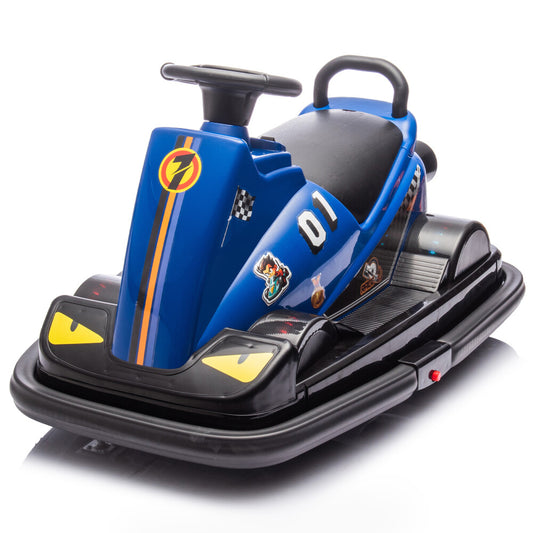 12V Kids Ride-On Motor Bumper Car with 360-Degree In-Place Rotation System Gas Scooters 0