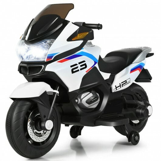 12V Kids Electric Ride-On Motorcycle with Training Wheels, Lights, and Music Gas Scooters 0