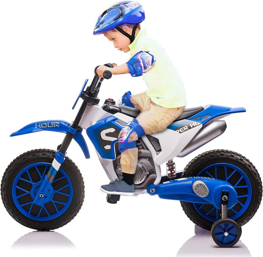 12V Kids Electric Ride-On Motorcycle with Dual 35W Motors and 2 Speeds Gas Scooters 0
