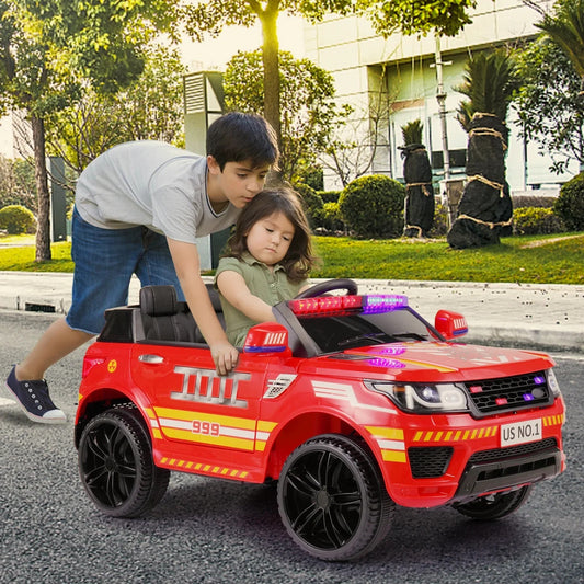 12V Battery-Powered Kids Ride-On Police Car with Remote Control and 4 Wheels Gas Scooters 0