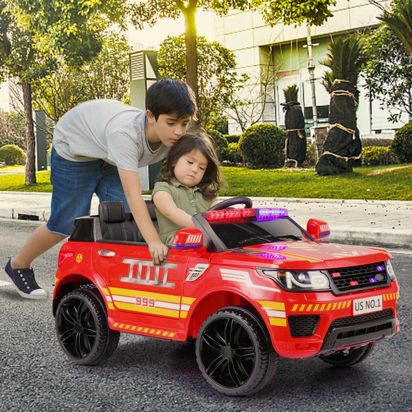 12V Battery-Powered Kids Ride-On Police Car with Remote Control and 4 Wheels