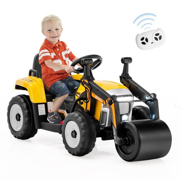 12V Kids Ride-On Road Roller Toy Car with 2.4G Remote Control for Children