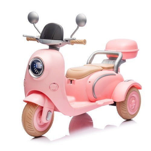 12V Electric Two-Seater Kids Ride-On Three-Wheel Motorcycle with Bluetooth